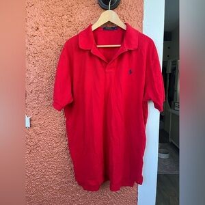 Ralph Lauren Polo Shirt Men's Extra Large XL Red Navy Pony
